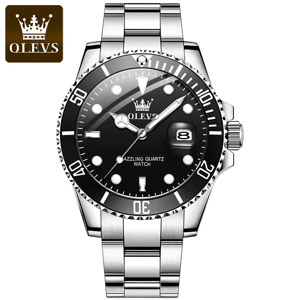 2024 Hot Sale OLEVS Watch for Man 5885 Luminous Waterproof Trend Calendar Display Stainless Steel Strap