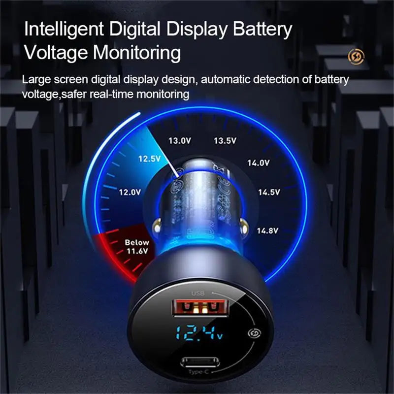 Baseus 65W Car Charger Quick Charge 4.0 3.0 USB Car Charger QC4.0 QC3.0 Type C PD Fast Charging For iPhone MacBook Laptop Xiaomi