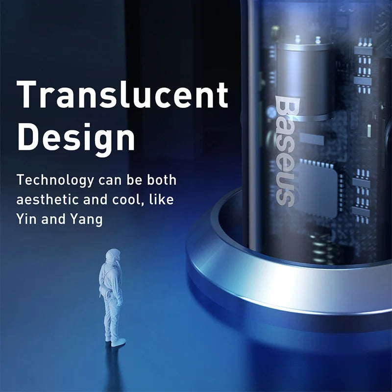 Baseus 65W Car Charger Quick Charge 4.0 3.0 USB Car Charger QC4.0 QC3.0 Type C PD Fast Charging For iPhone MacBook Laptop Xiaomi