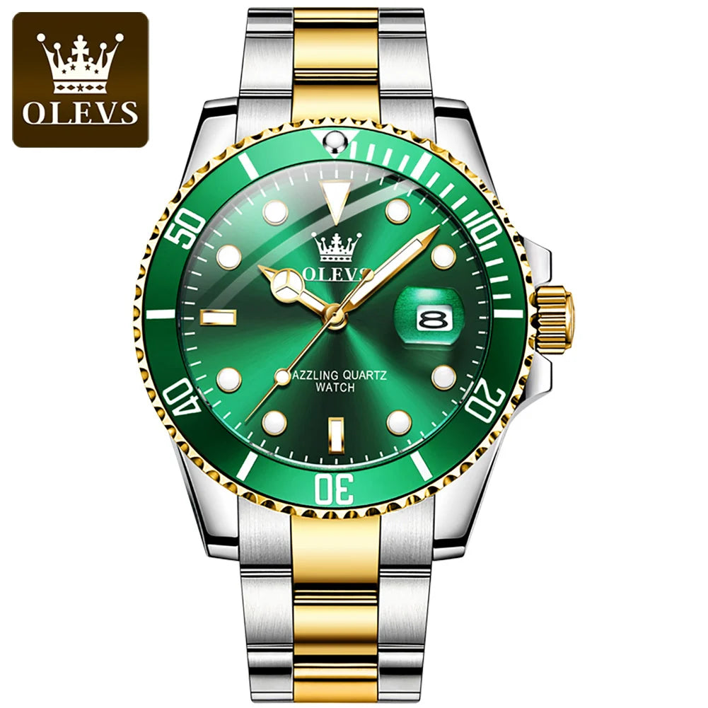2024 Hot Sale OLEVS Watch for Man 5885 Luminous Waterproof Trend Calendar Display Stainless Steel Strap