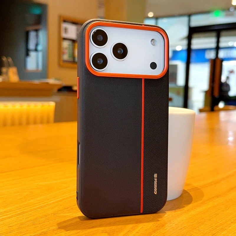 For iPhone 17 Pro Max 17 Air Case Luxury PU Leather Colored Splicing Ultra-thin Protective Cover for iPhone17