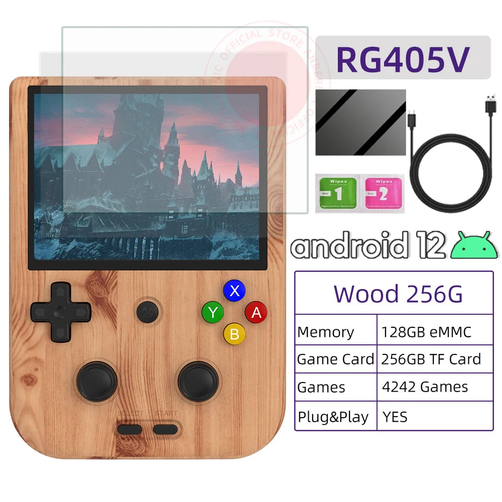 ANBERNIC RG405V Retro Handheld Game Console Android 12 System 4.0 Inch IPS Touch Screen Support 5G WiFi Bluetooth 5.0 5500mAh