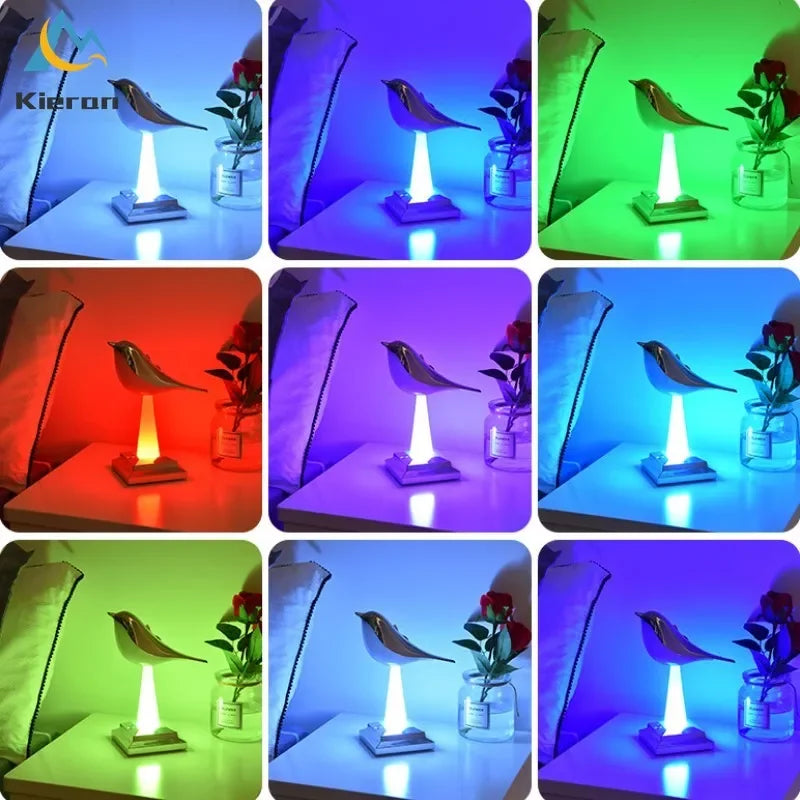 Nordic Modern Magpie Led Table Lamp Bedroom Study Bedside Desk Lamp Living Room Decoration 24 Colors of Light Birds Floor Lamps