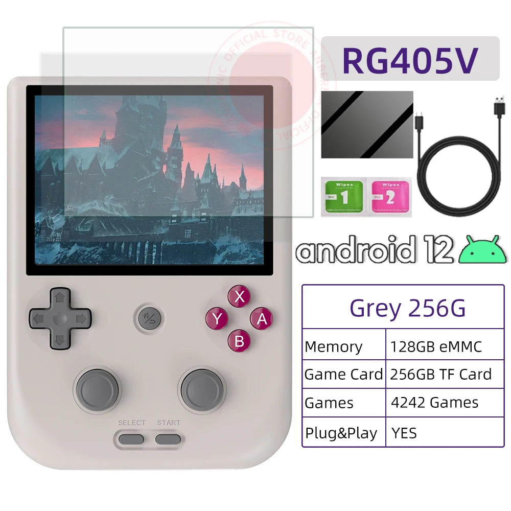 ANBERNIC RG405V Retro Handheld Game Console Android 12 System 4.0 Inch IPS Touch Screen Support 5G WiFi Bluetooth 5.0 5500mAh