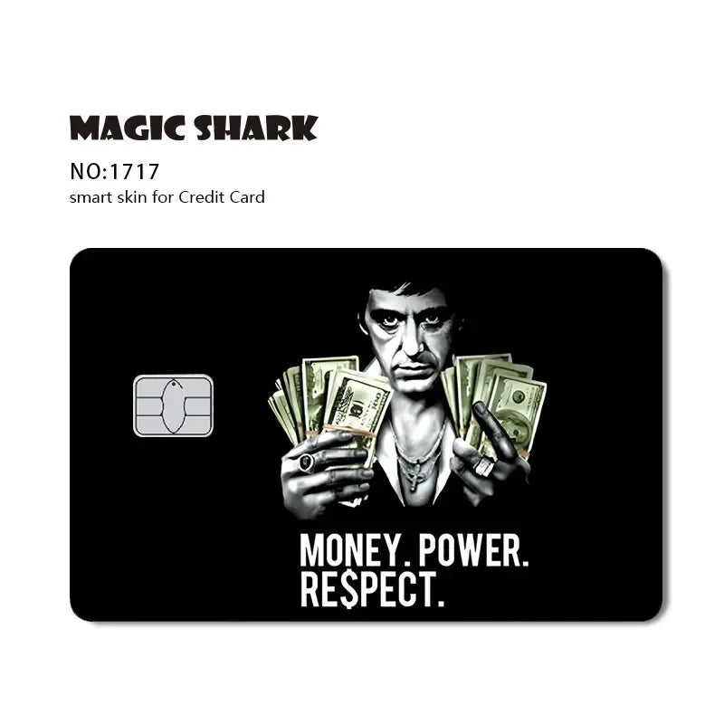 2025 New Kawaii Lucky Cat Money Power Swtich Level Up Front Matte Skin Film for Credit Card Cover for Debit Card