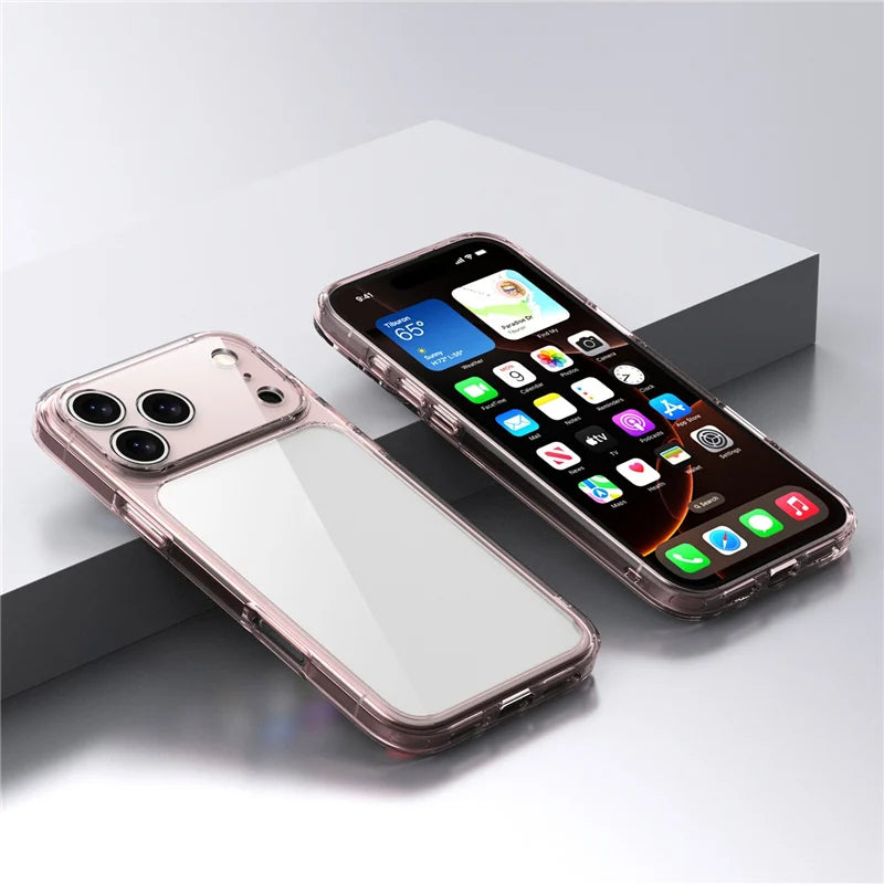 Luxury Transparent Shockproof Case For iPhone 17Air 17 17Pro 17Pro Max Clear Hybrid TPU+PC Protective Hard Back Cover