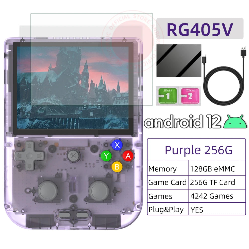 ANBERNIC RG405V Retro Handheld Game Console Android 12 System 4.0 Inch IPS Touch Screen Support 5G WiFi Bluetooth 5.0 5500mAh