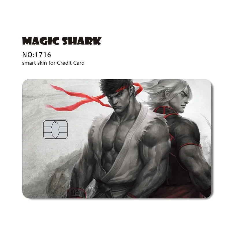 2025 New Kawaii Lucky Cat Money Power Swtich Level Up Front Matte Skin Film for Credit Card Cover for Debit Card