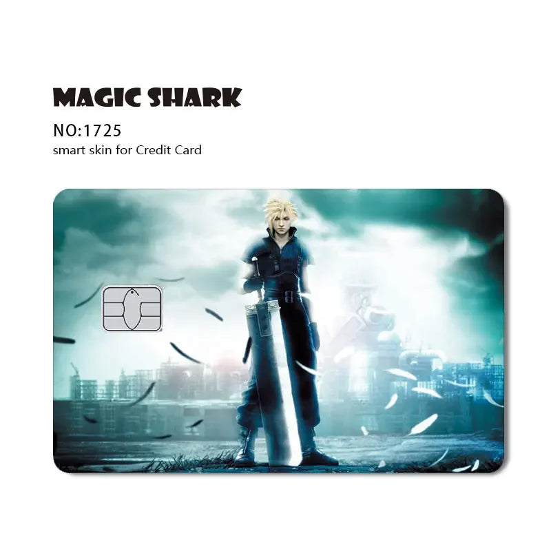 2025 New Kawaii Lucky Cat Money Power Swtich Level Up Front Matte Skin Film for Credit Card Cover for Debit Card