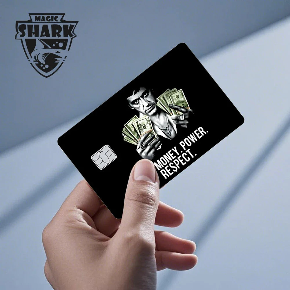 2025 New Kawaii Lucky Cat Money Power Swtich Level Up Front Matte Skin Film for Credit Card Cover for Debit Card