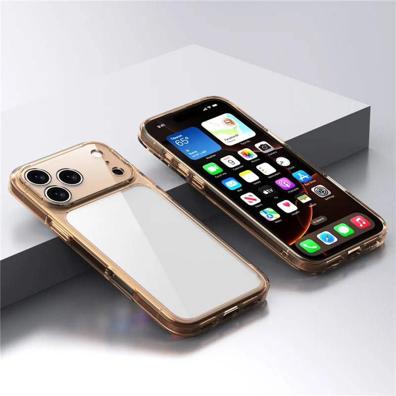 Luxury Transparent Shockproof Case For iPhone 17Air 17 17Pro 17Pro Max Clear Hybrid TPU+PC Protective Hard Back Cover