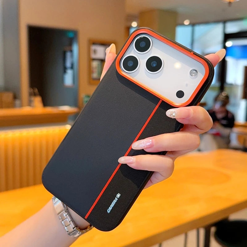 For iPhone 17 Pro Max 17 Air Case Luxury PU Leather Colored Splicing Ultra-thin Protective Cover for iPhone17