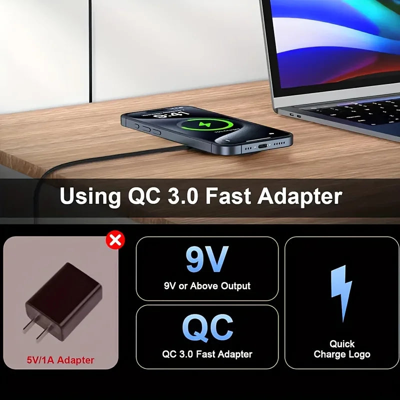 Original Wireless Charger 15W Fast Charging 2 in 1 USB-C + USB-A Port for cell phone