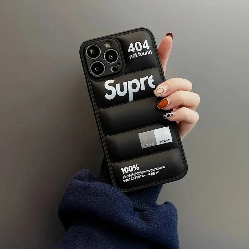 Fashion Down Jacket Puffer Case for iPhone 17 Pro Max 16 15 14 Plus 13 12 11 XR Original Lovely Silicone i Phone Cover Etui