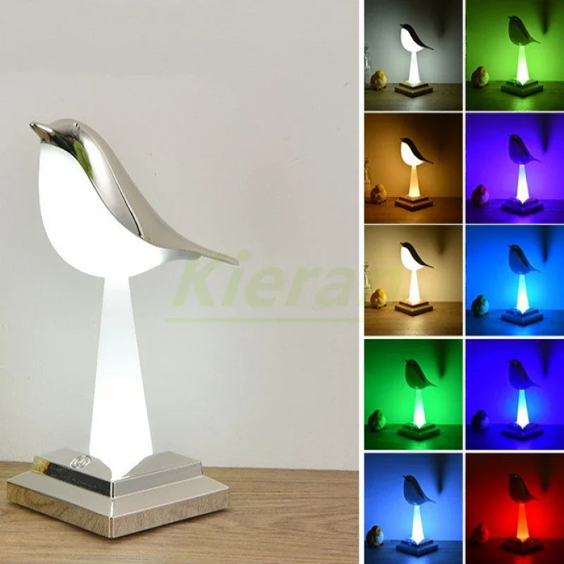 Nordic Modern Magpie Led Table Lamp Bedroom Study Bedside Desk Lamp Living Room Decoration 24 Colors of Light Birds Floor Lamps