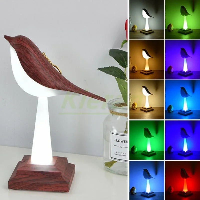 Nordic Modern Magpie Led Table Lamp Bedroom Study Bedside Desk Lamp Living Room Decoration 24 Colors of Light Birds Floor Lamps