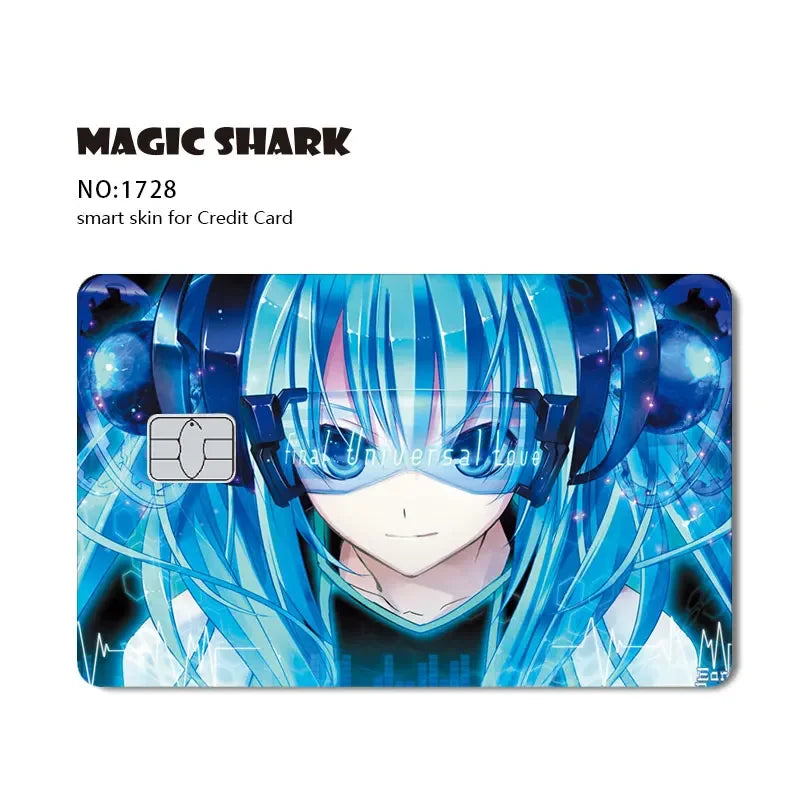 2025 New Kawaii Lucky Cat Money Power Swtich Level Up Front Matte Skin Film for Credit Card Cover for Debit Card