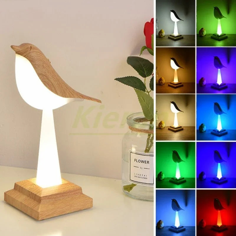 Nordic Modern Magpie Led Table Lamp Bedroom Study Bedside Desk Lamp Living Room Decoration 24 Colors of Light Birds Floor Lamps