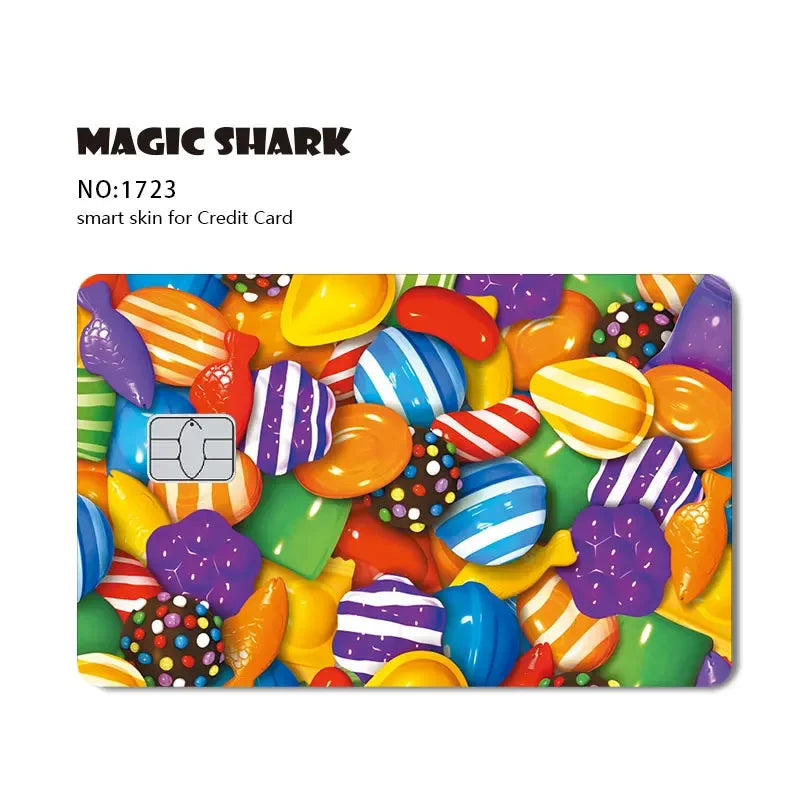 2025 New Kawaii Lucky Cat Money Power Swtich Level Up Front Matte Skin Film for Credit Card Cover for Debit Card